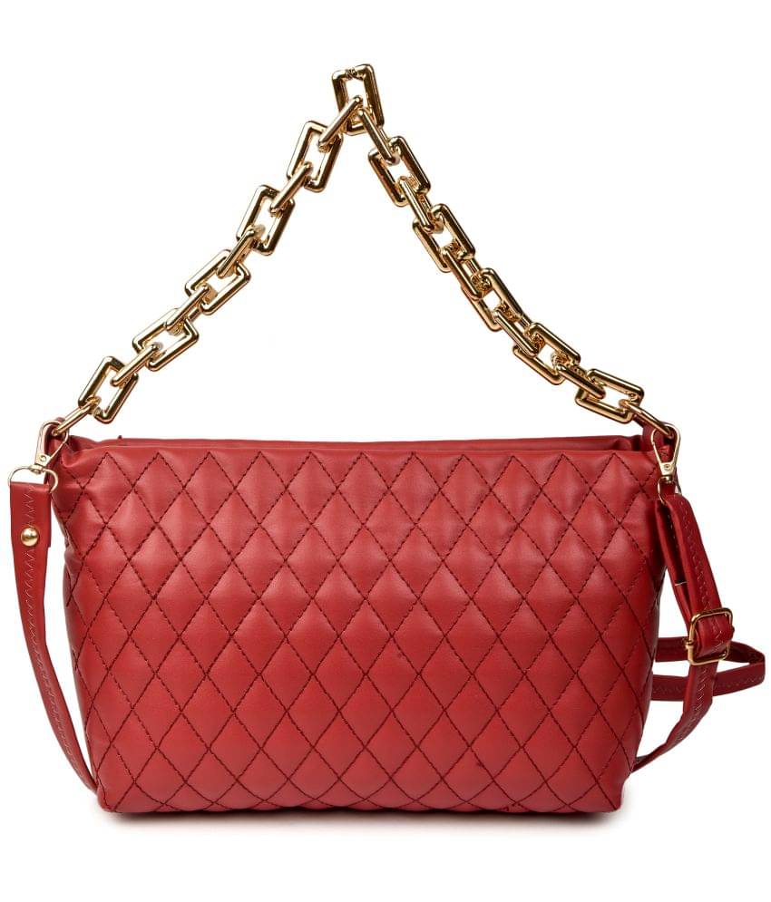     			Tyesco - Maroon PU Sling Bag