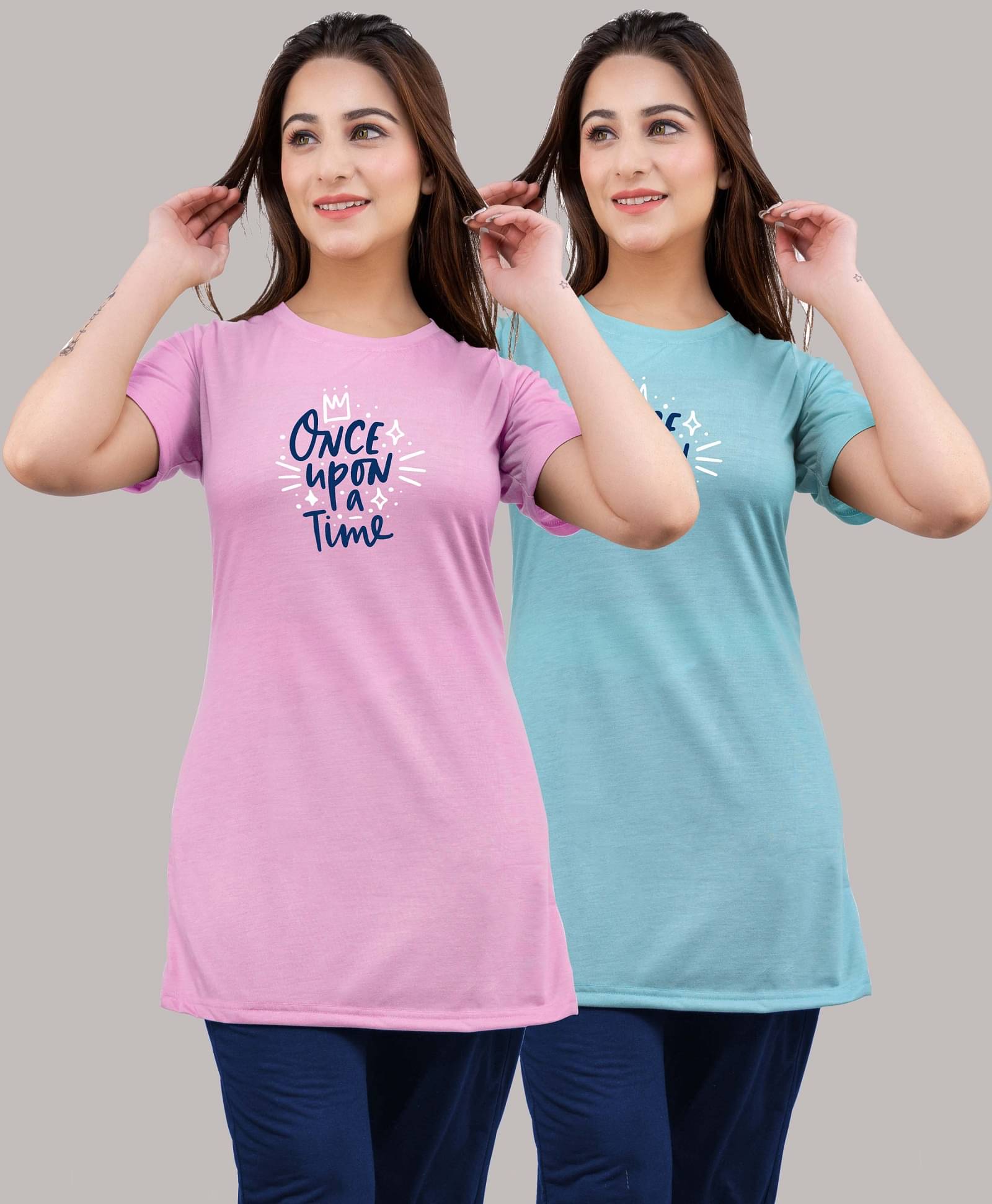 URBE Women Cotton Blend Printed Regular Fit Round Neck T-Shirt ( Pink )     			URBE Women Cotton Blend Printed Regular Fit Round Neck T-Shirt ( Pink )