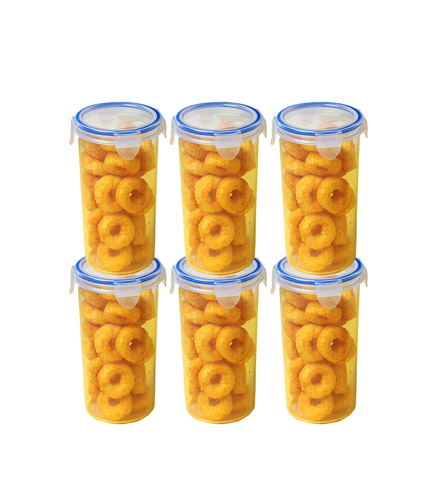     			Woolco - Glass Container Transparent Plastic Dal Container ( Set of 6 ) - 450 ml