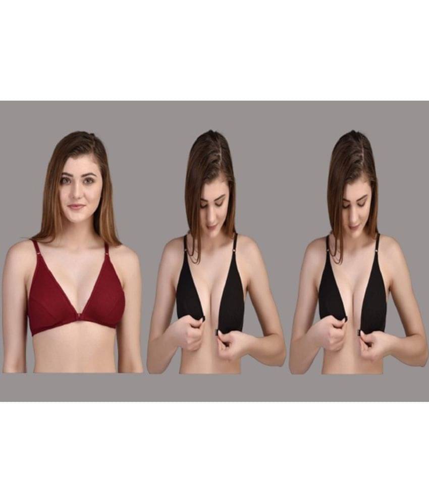     			Zourt Pack of 3 Cotton Non Padded Women's Everyday Bra ( Multicolor )