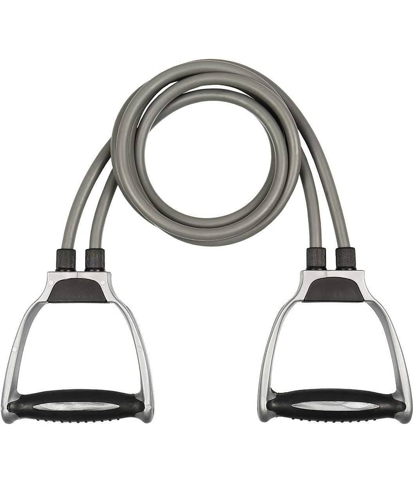 Single Toning Resistance Tube Pull Rope Exercise Band for Stretching, Workout, Home Gym and Toning with Grip D Shaped Foam Handles for Men and Women - Sports and Fitness Equipment | Buy online on ZillyBuy