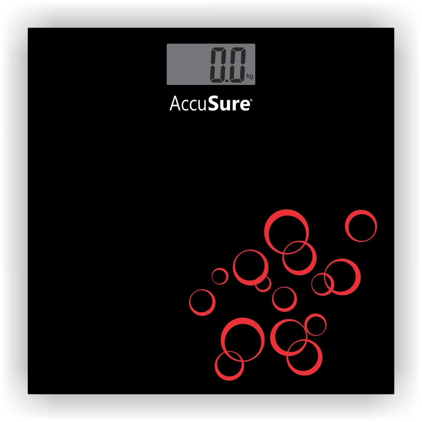 AccuSure Black & Silver Digital Bathroom Weighing Scale, LCD Panel,6mm Tempered Glass - 1Yr Warranty AccuSure Black & Silver Digital Bathroom Weighing Scale, LCD Panel,6mm Tempered Glass - 1Yr Warranty