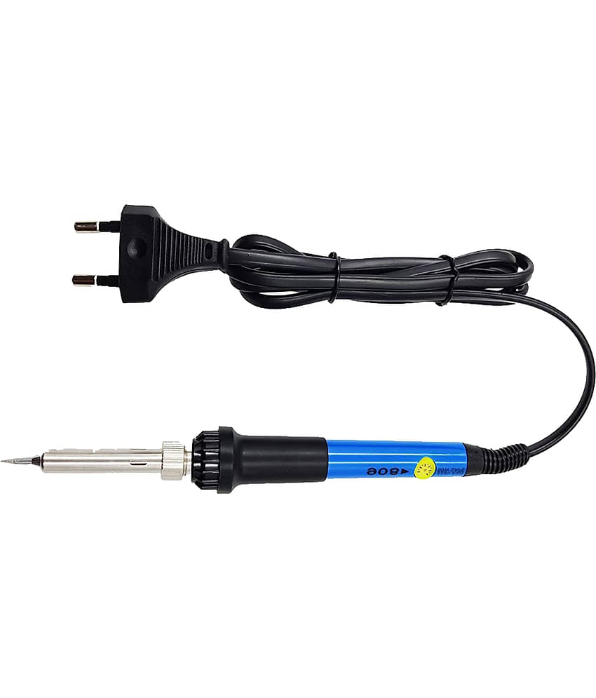 ALDECO: ( 21 in 1 ) SOLDERING IRON 25 Watt Professional Kit - Heavy Iron, 5 Pcs Bit set, Wire, Flux, Wick, Stand, Tape, Cutter, Tester, Desoldering Pump, Sponge, Brush, 5 Pcs Tweezer Set