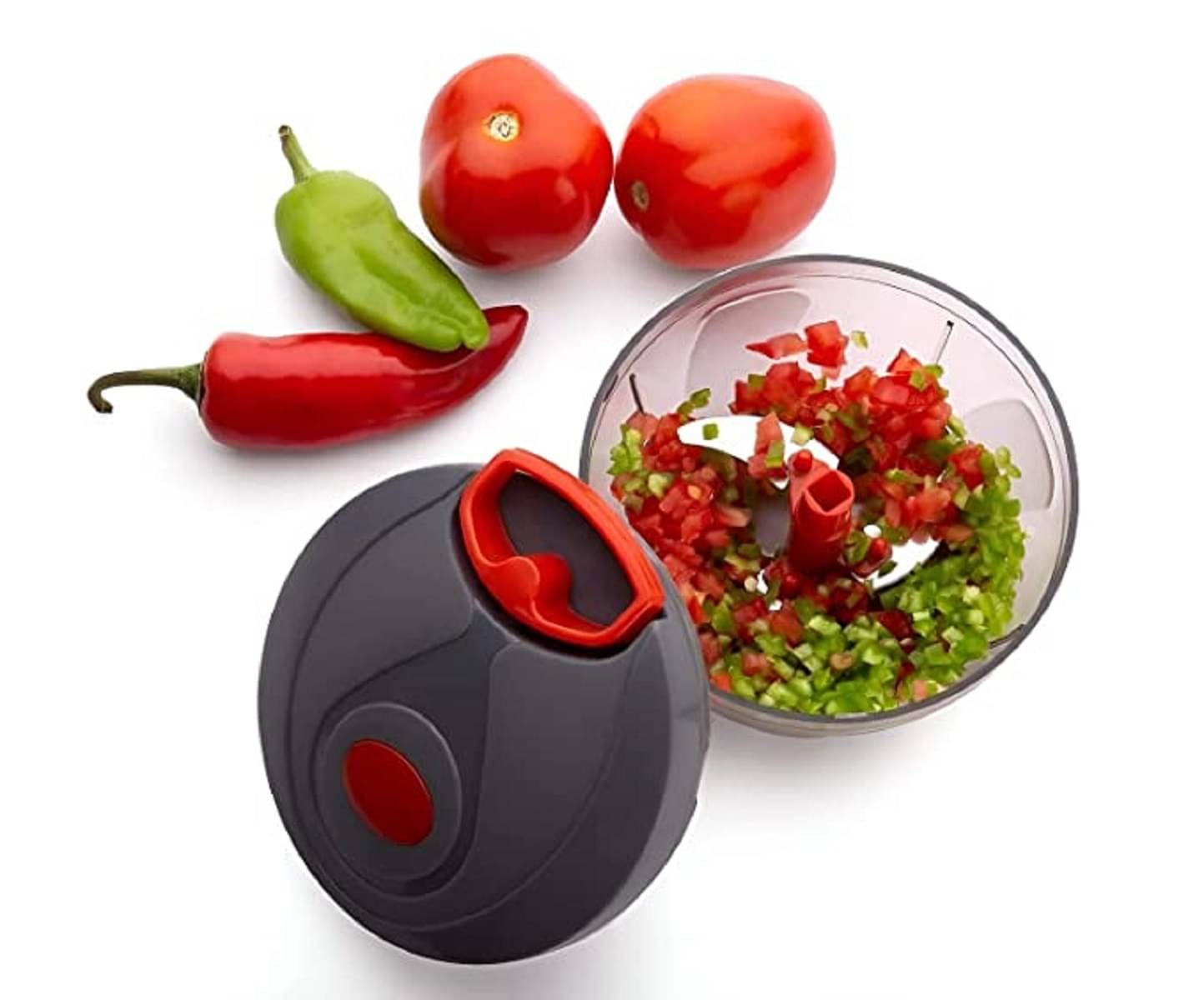     			Analog kitchenware - Power Free Chopper Grey Polypropylene Mannual Chopper 450 ml ( Pack of 1 )