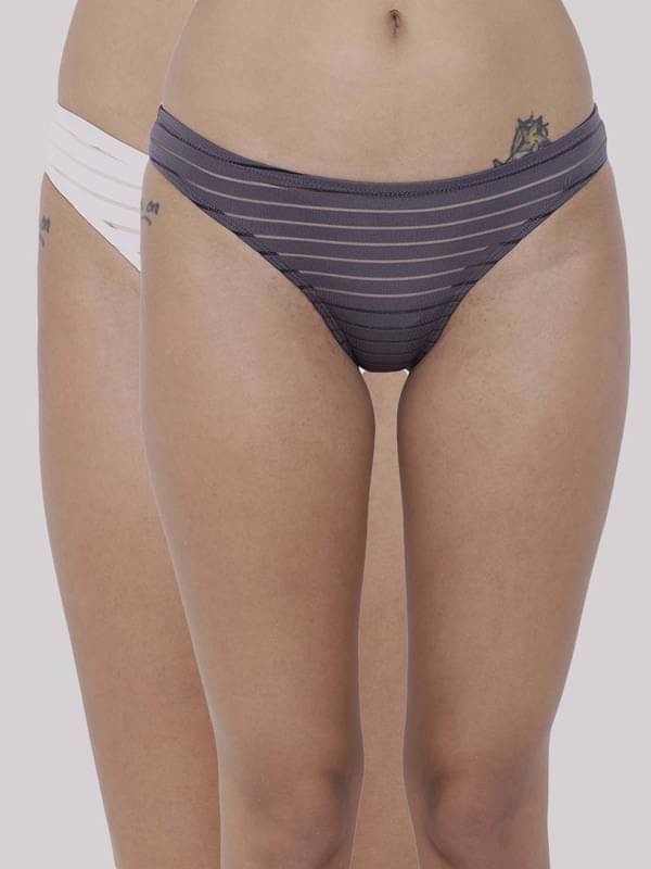 BASIICS By La Intimo Pack of 2 Polyester Self Design Women's Briefs ( Multicolor ) BCPBR020B BASIICS By La Intimo Pack of 2 Polyester Self Design Women's Briefs ( Multicolor ) BCPBR020B