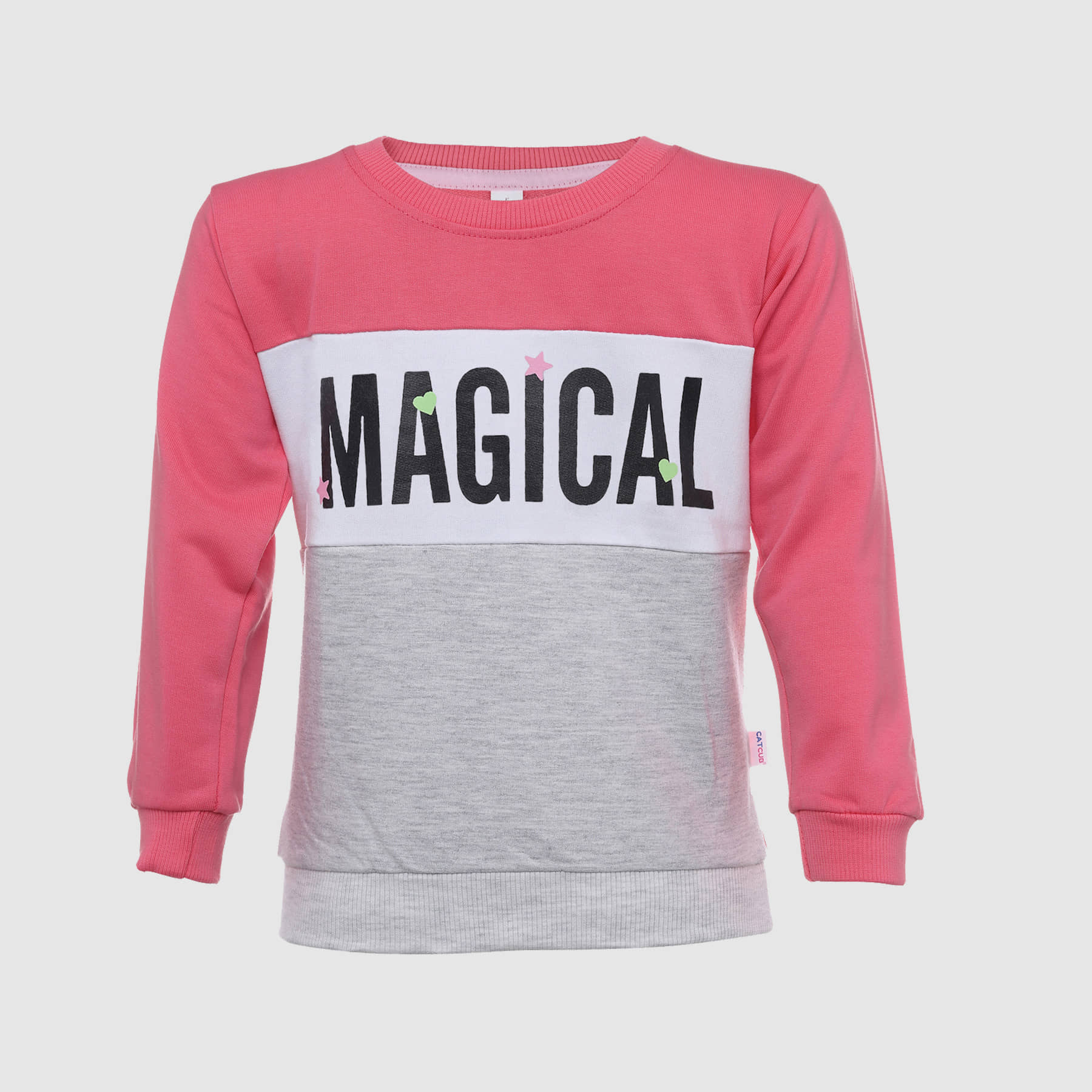 CATCUB Single Girls Cotton Blend Sweatshirt ( Navy )