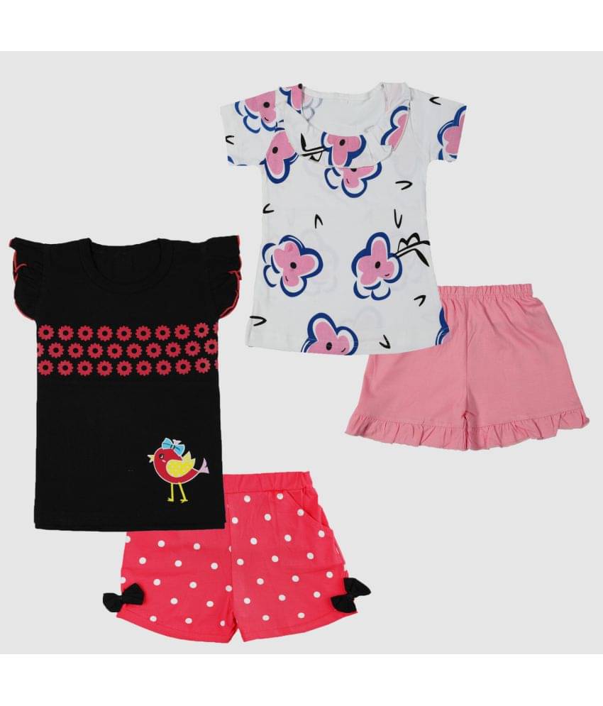     			CATCUB - Multicolor Cotton Baby Girl Top & Shorts ( Pack of 2 )