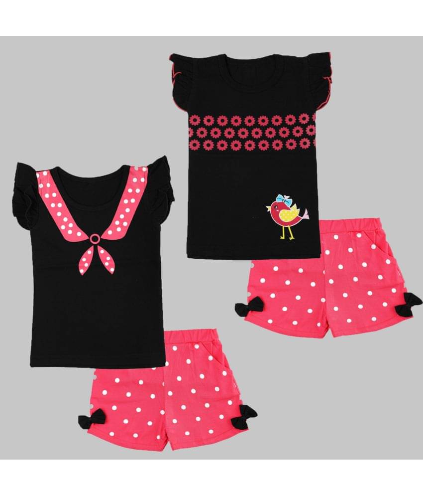     			CATCUB Pack of 2 Baby Girls Cotton Top & Shorts ( Multicolor )