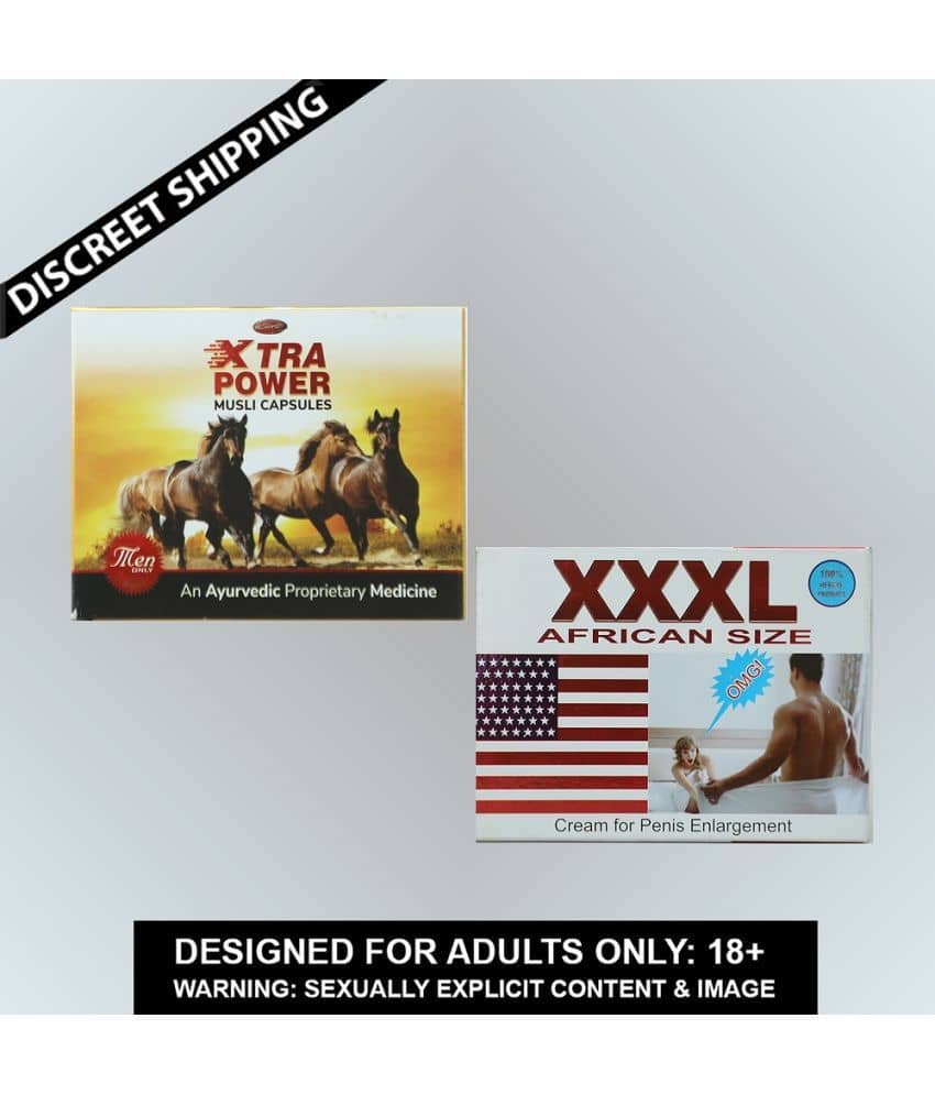Combo of Dr. Chopra  Xtra Power Musli  Ayurvedic for Men  Capsule & XXXL African Size Penis Enlargement CREAM By KaamYog