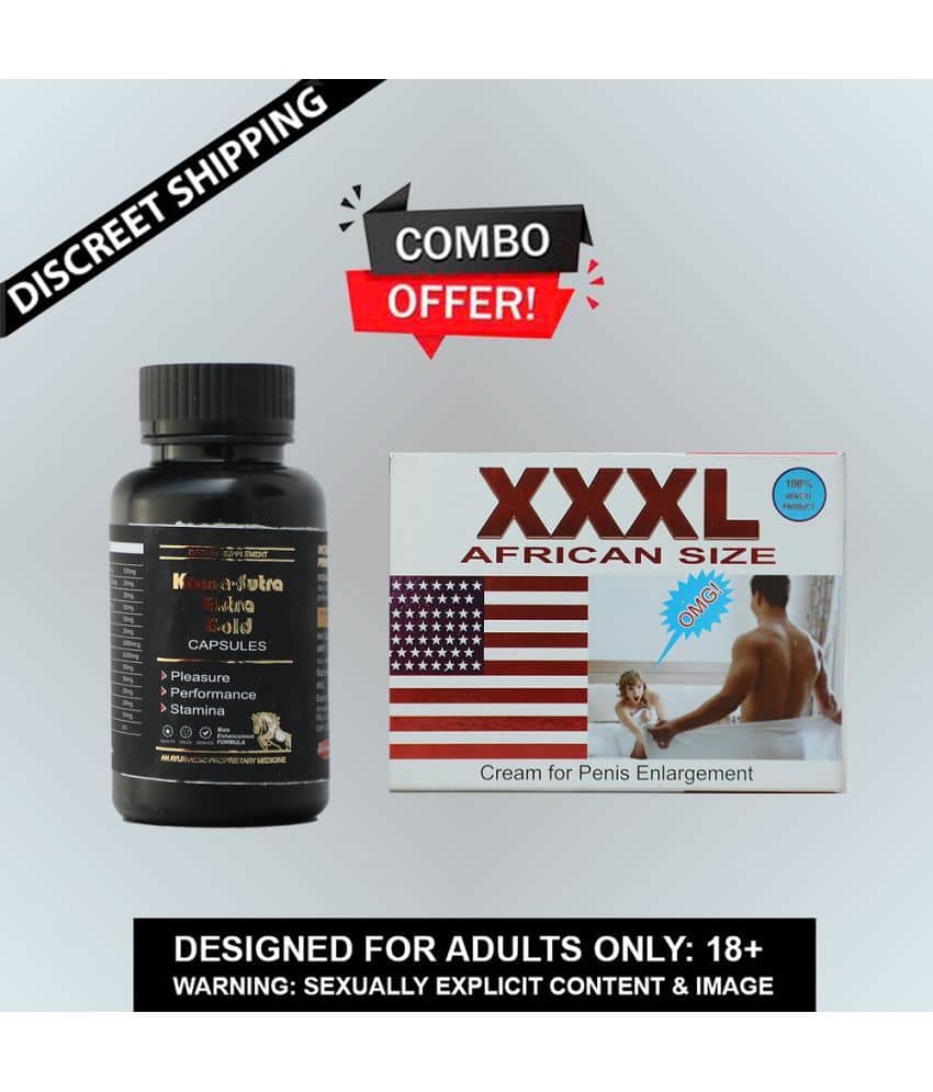 Combo of Kamasutra Extra Gold for Men Capsules & Dr Chopra XXXL African Size Penis Enlargement CREAM By KamYog