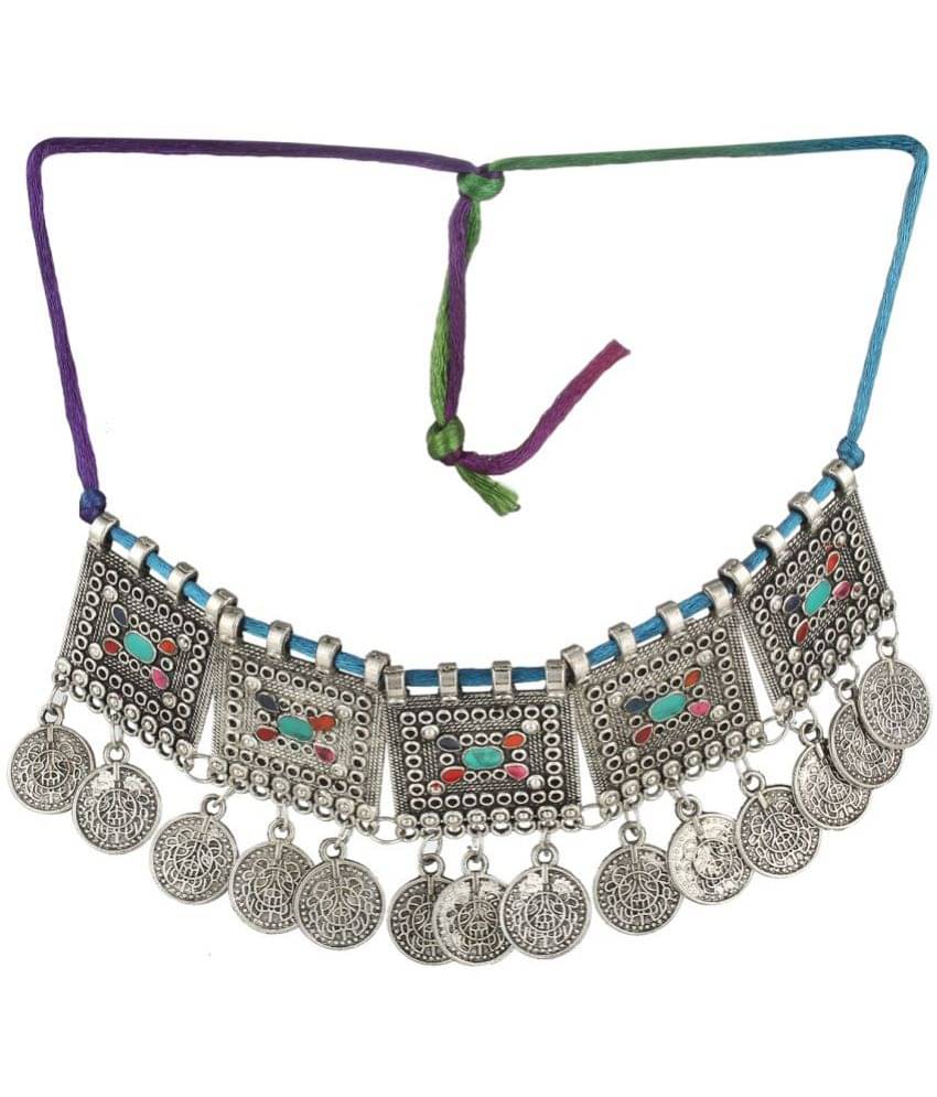     			Darshini Designs - Silver Alloy Necklace Set ( Pack of 1 )
