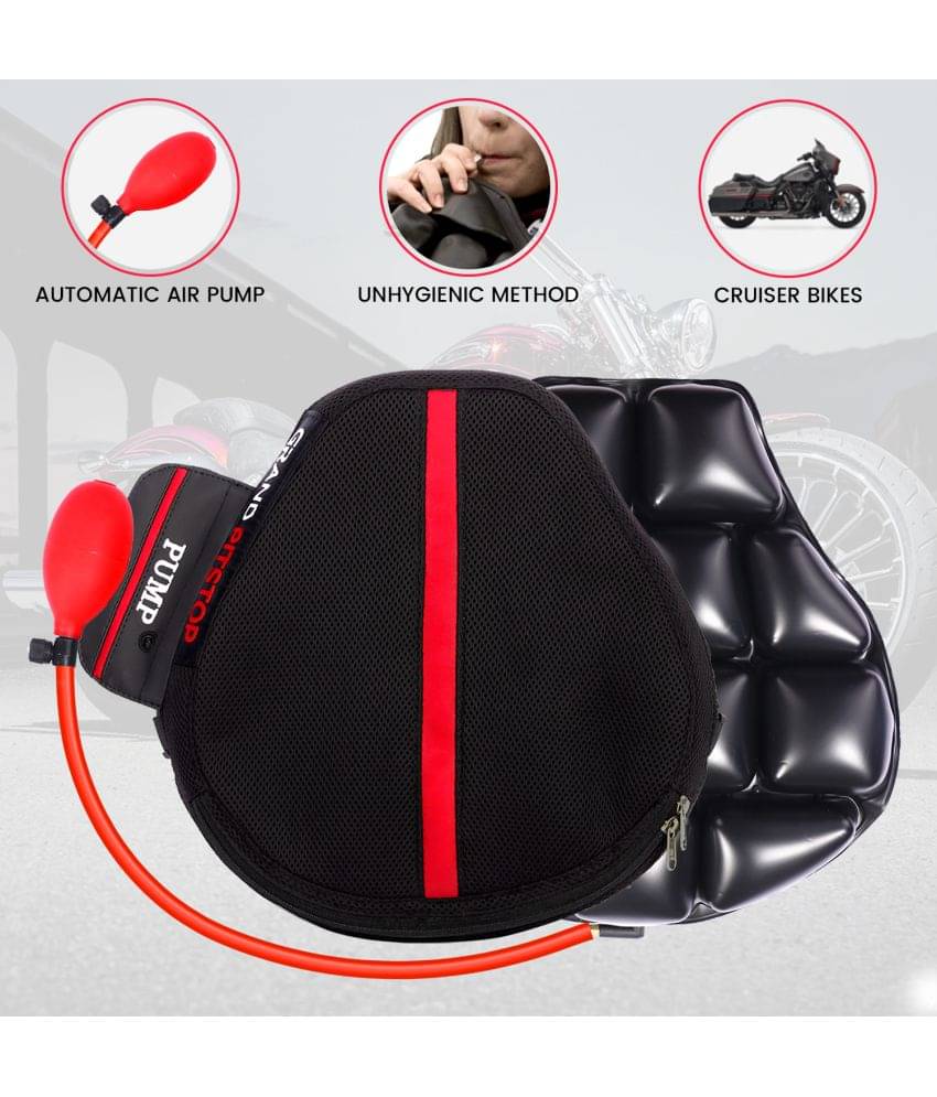 GRAND PITSTOP Inflatable Air Seat Cushion with Pump | Breathable Mesh Cover & Non-Skid Bottom | Ideal for Medical, Office, Home, Motorcycle, Car Lumbar Support     			GRAND PITSTOP Inflatable Air Seat Cushion with Pump | Breathable Mesh Cover & Non-Skid Bottom | Ideal for Medical, Office, Home, Motorcycle, Car Lumbar Support