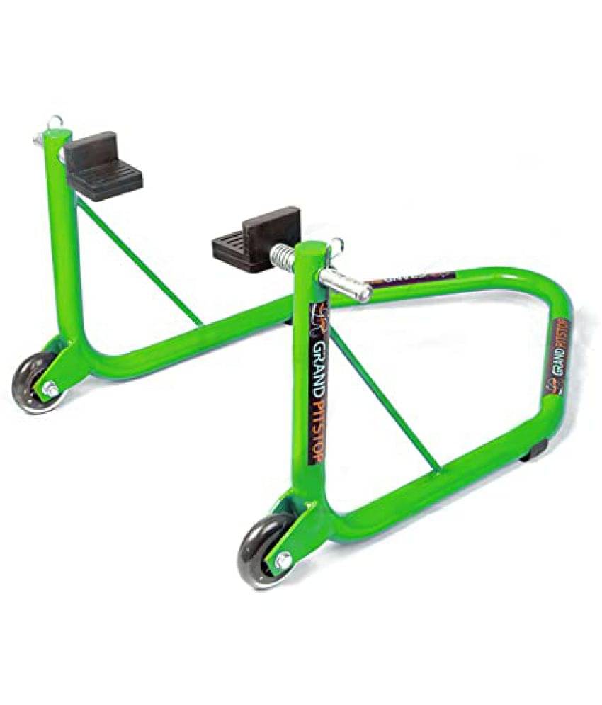     			Grand Pitstop Universal Rear Paddock Stand for Motorcycle with Swingarm Rest (Non-Dismantable with Skate Wheels, Green, Motorcycle Weight Up to 350 Kgs)