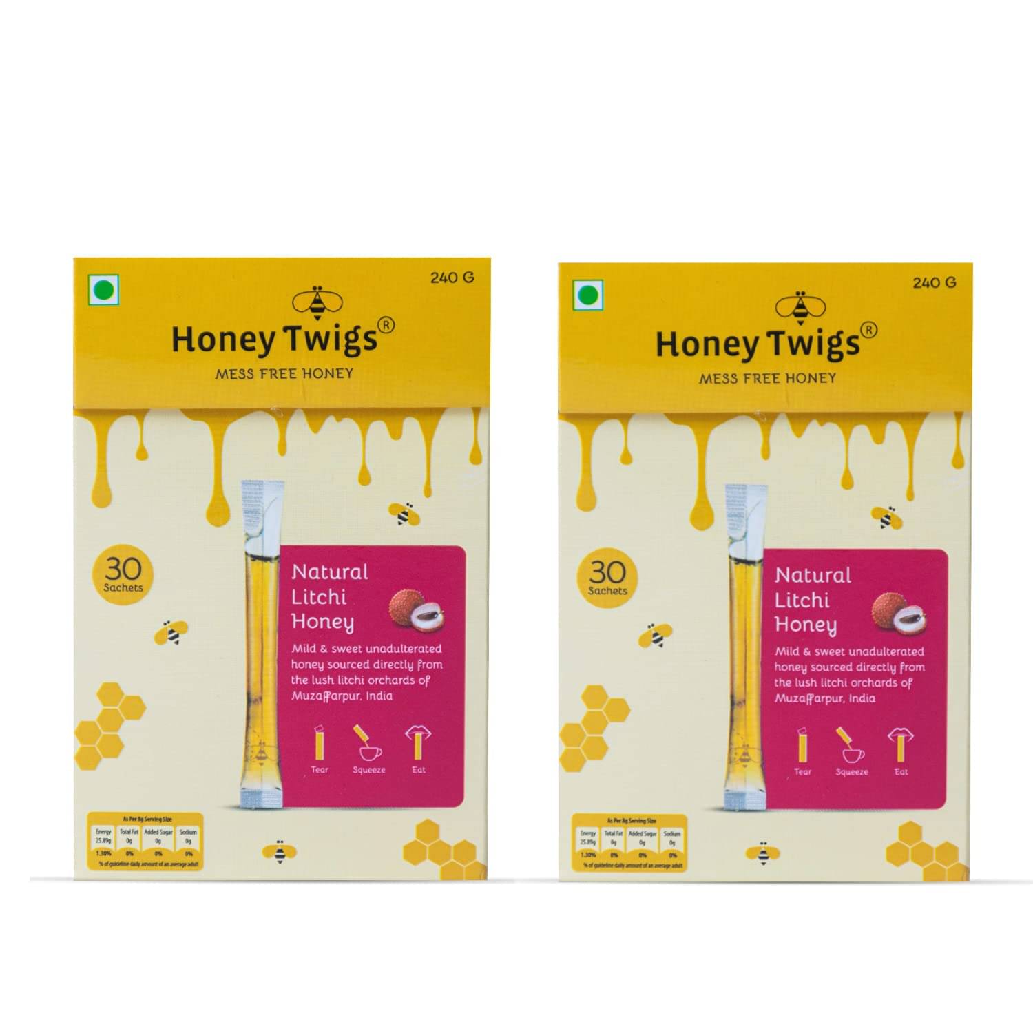 HONEY TWIGS Honey Litchi 480 g Pack of 2     			HONEY TWIGS Honey Litchi 480 g Pack of 2