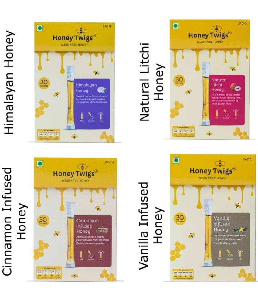 HONEY TWIGS Honey Multi Flavour 960 g Pack of 4 HONEY TWIGS Honey Multi Flavour 960 g Pack of 4