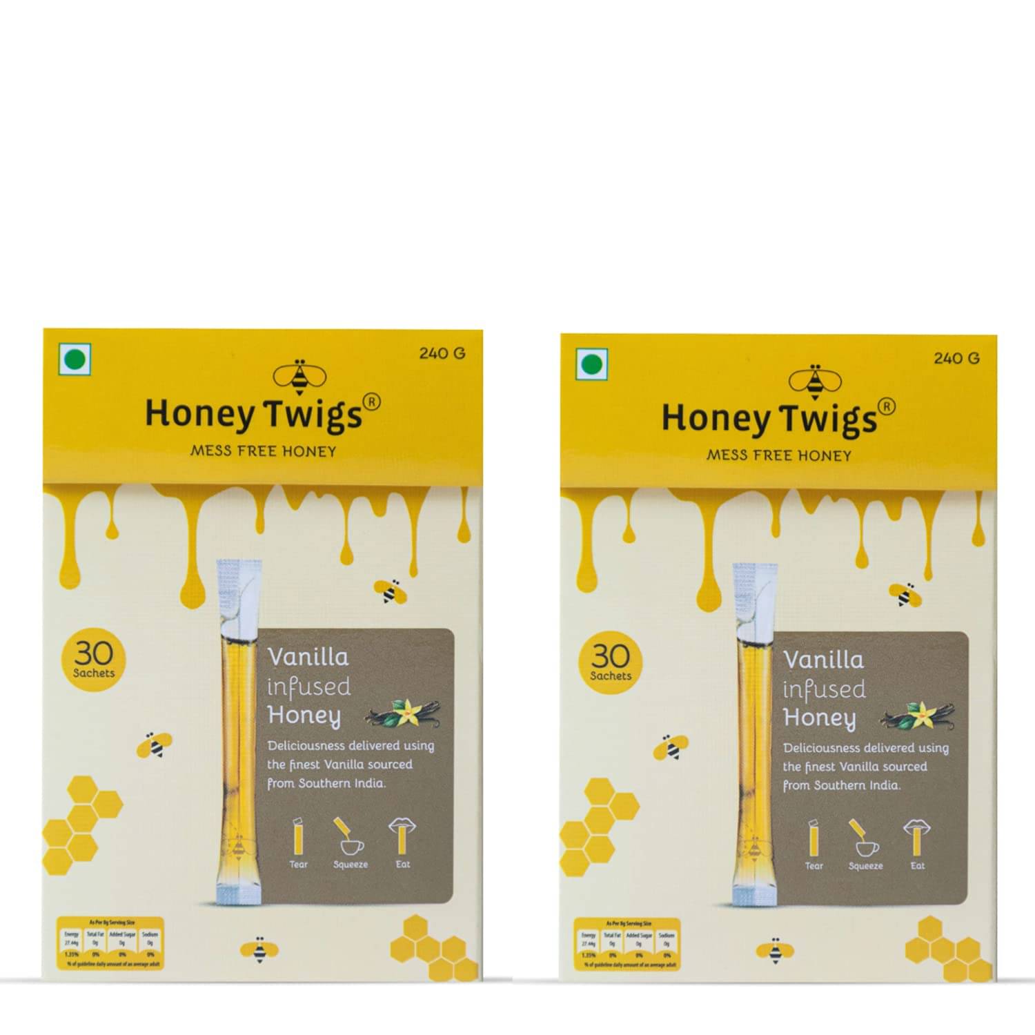     			HONEY TWIGS Honey vanilla honey 480 g Pack of 2
