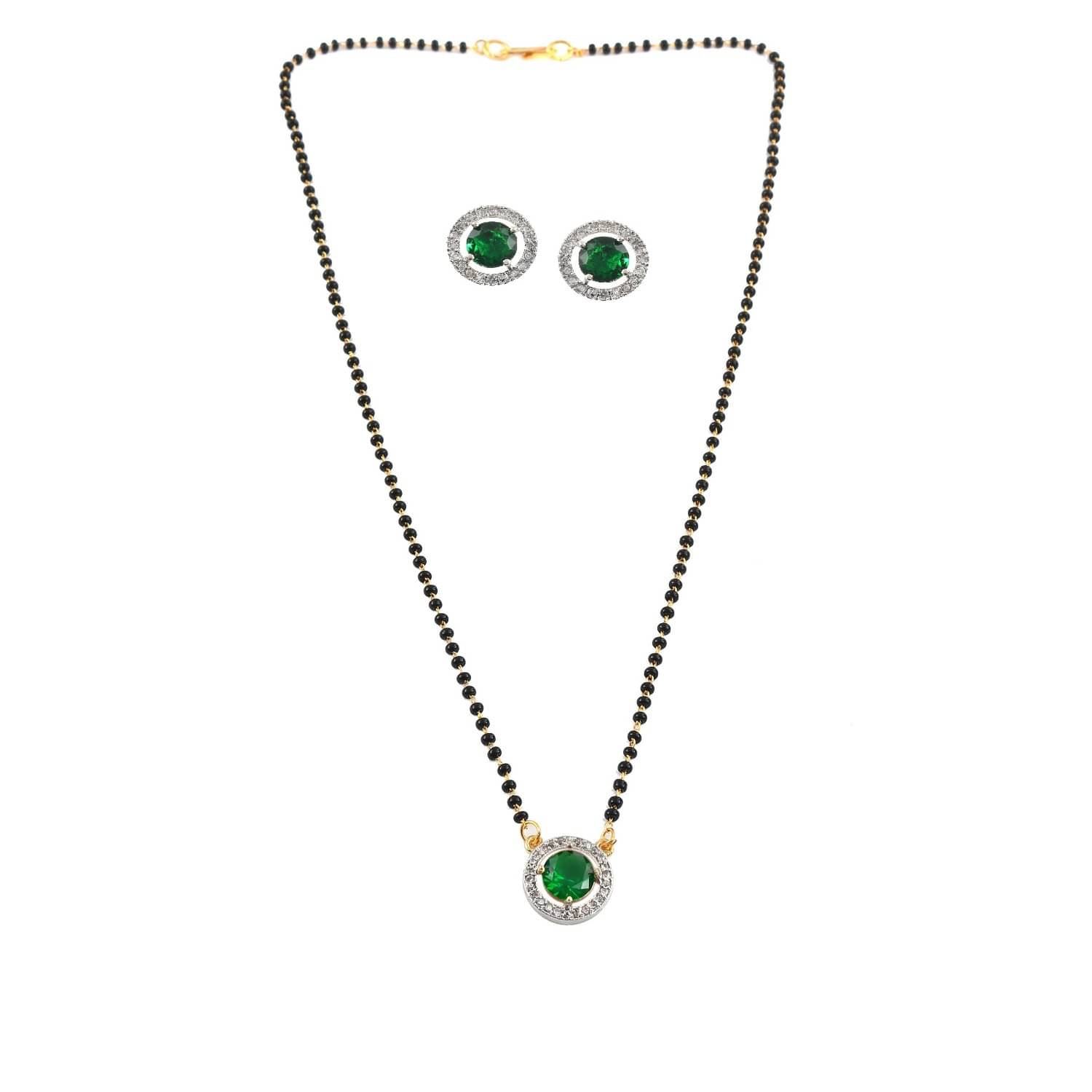     			Jewar Mandi - Green Mangalsutra Set ( Pack of 1 )