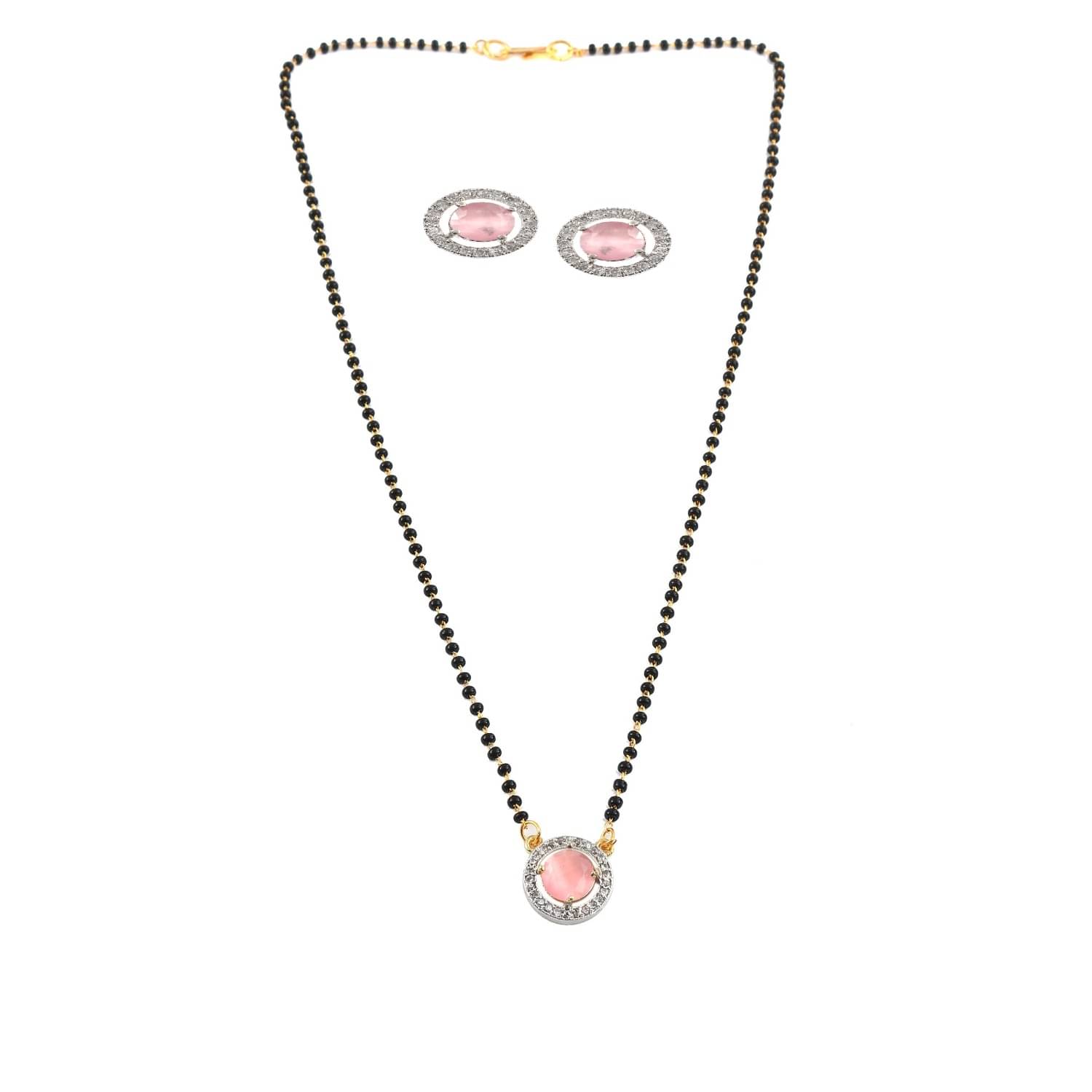 Jewar Mandi - Pink Mangalsutra Set ( Pack of 1 ) Jewar Mandi - Pink Mangalsutra Set ( Pack of 1 )
