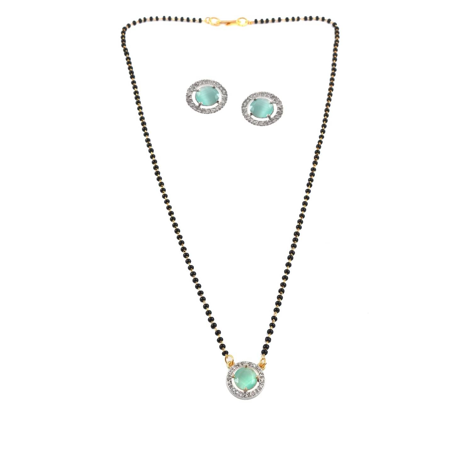 Jewar Mandi - Turquoise Mangalsutra Set ( Pack of 1 ) Jewar Mandi - Turquoise Mangalsutra Set ( Pack of 1 )