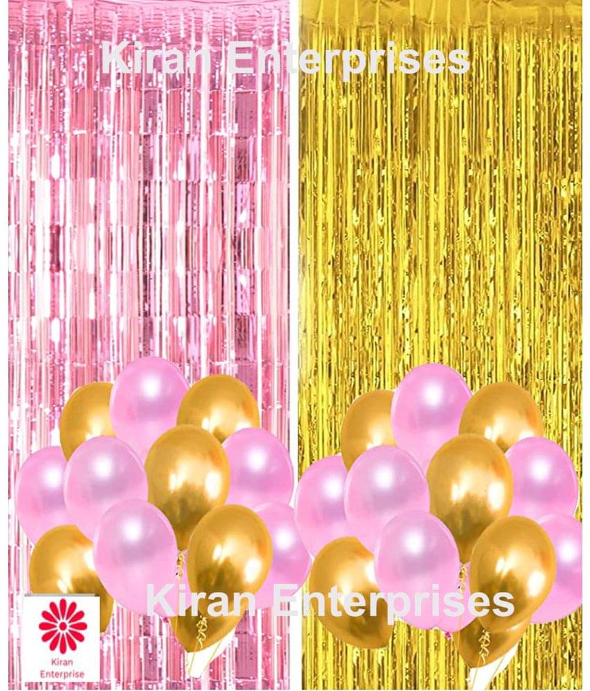     			Kiran Enterprises 2 pc. Foil Fringe Curtain + 30 Metallic Balloon
