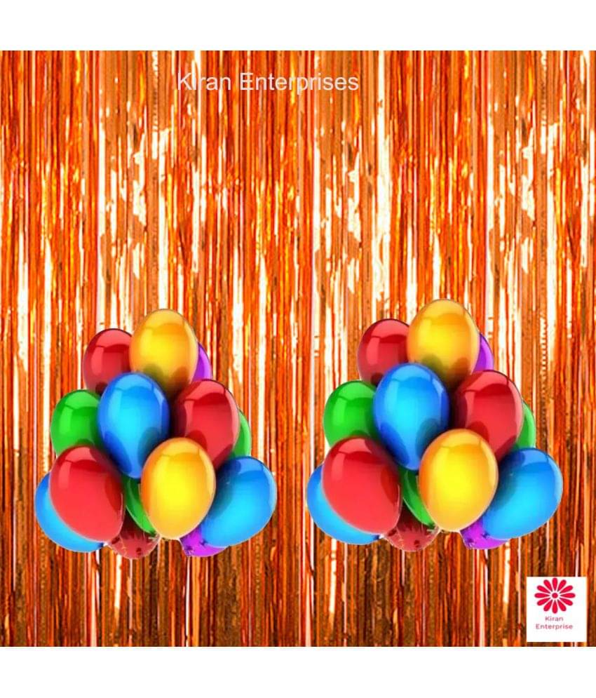     			Kiran Enterprises 2 pc. Foil Fringe Curtain + 30 Metallic Balloon
