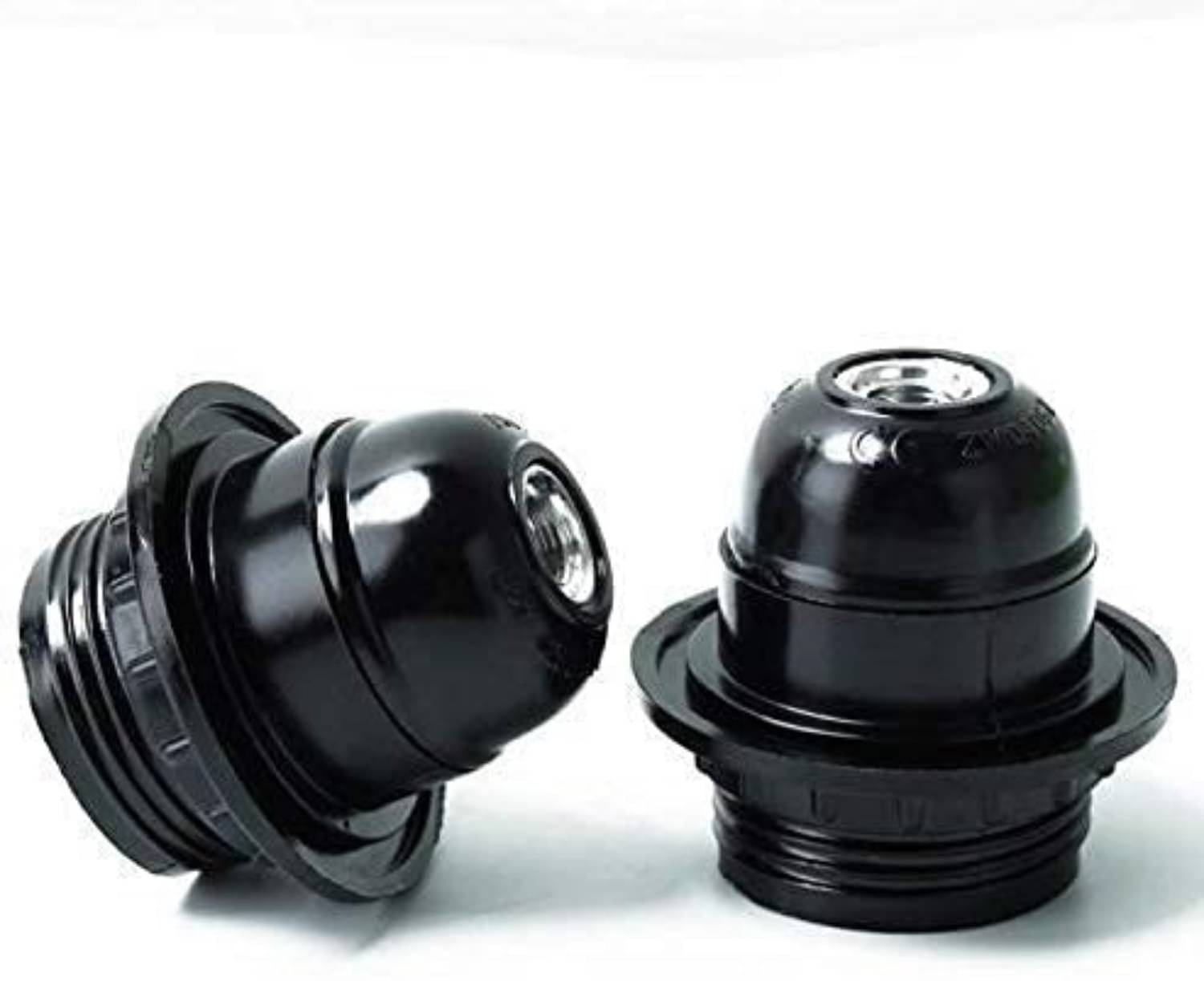     			DAJUBHAI E27 Bulb Holder Screw Type Pendant Black - Pack of 2