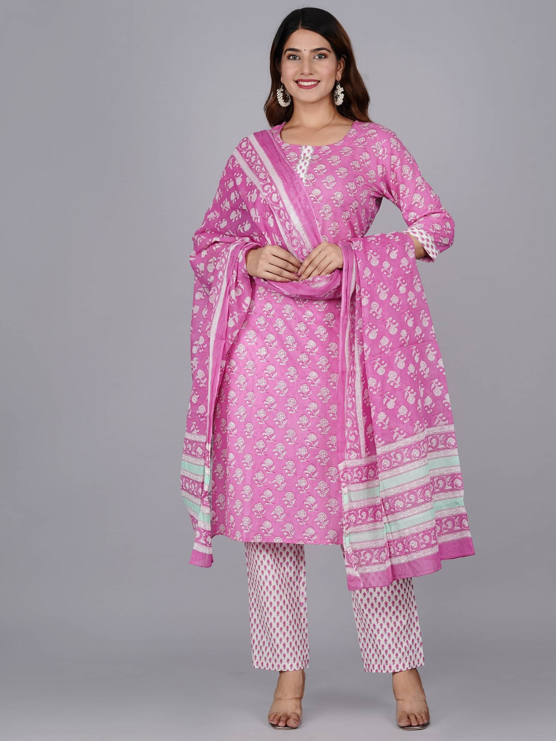     			Mishree Collection - Pink Straight Cotton Women's Stitched Salwar Suit ( Pack of 1 )