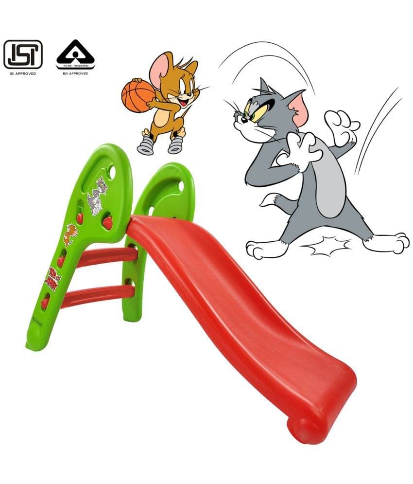     			NHR Garden Slide for Kids - Foldable Slider with Tom & jerry Carton - Perfect Slides, Toys for Home, Indoor or Outdoor (1 to 5 Years, Blue)