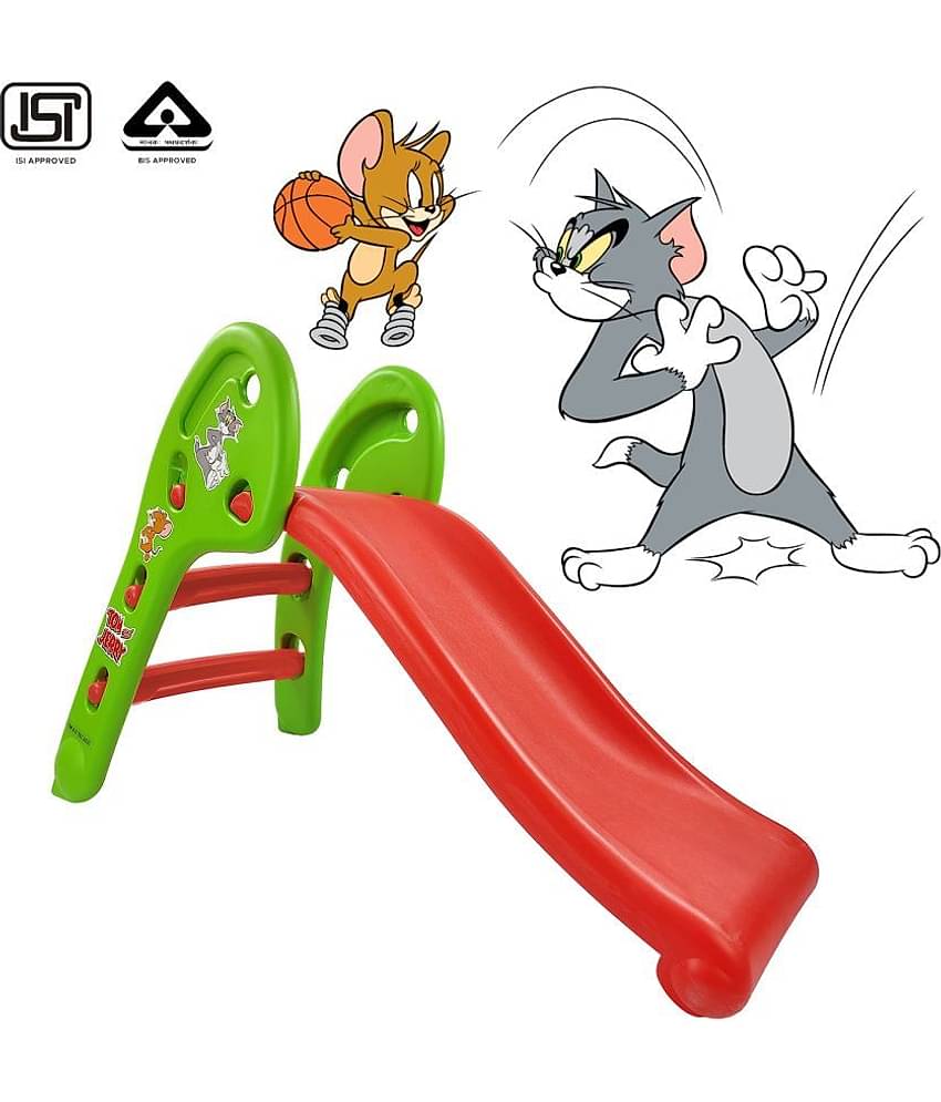 NHR Garden Slide for Kids - Foldable Slider with Tom & jerry Carton - Perfect Slides, Toys for Home, Indoor or Outdoor (1 to 5 Years, Blue)