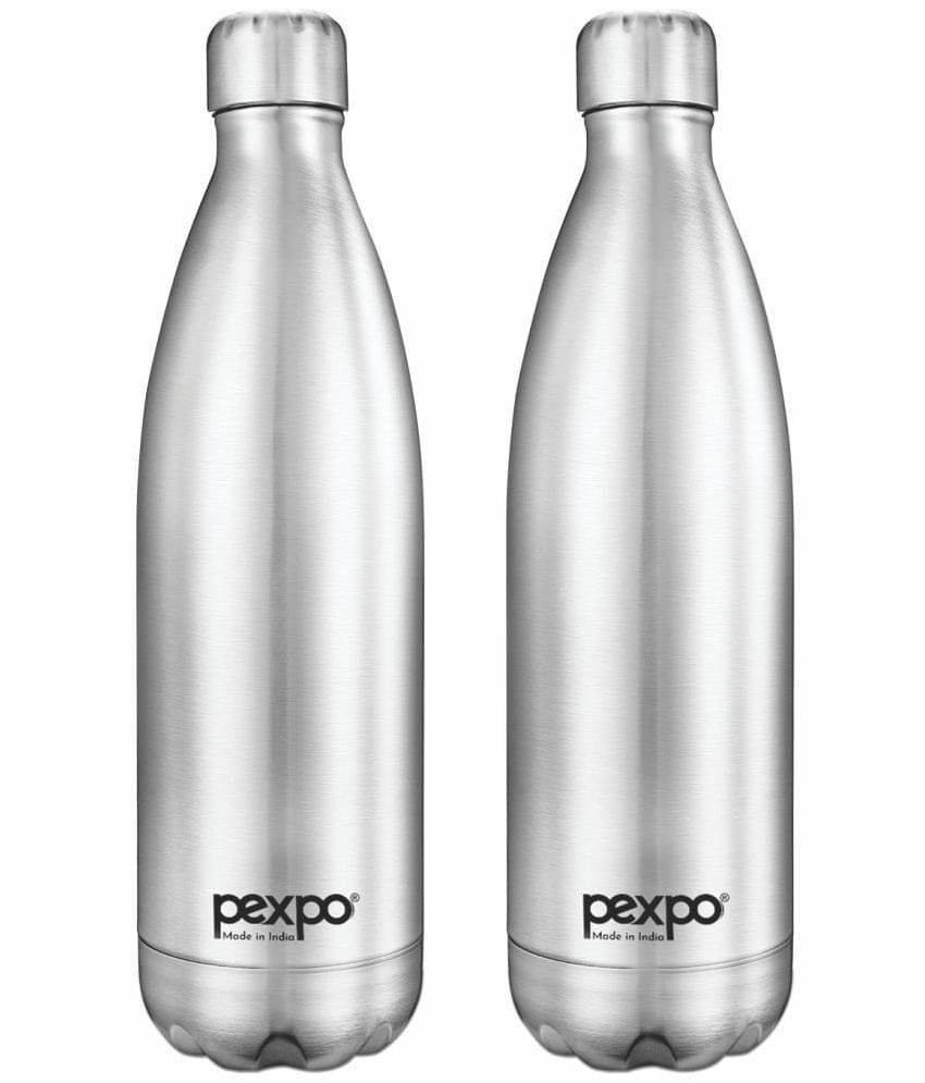     			Pexpo 500ml 24 Hrs Hot and Cold ISI Certified Flask, Electro Vacuum insulated Bottle (Pack of 2, Silver)