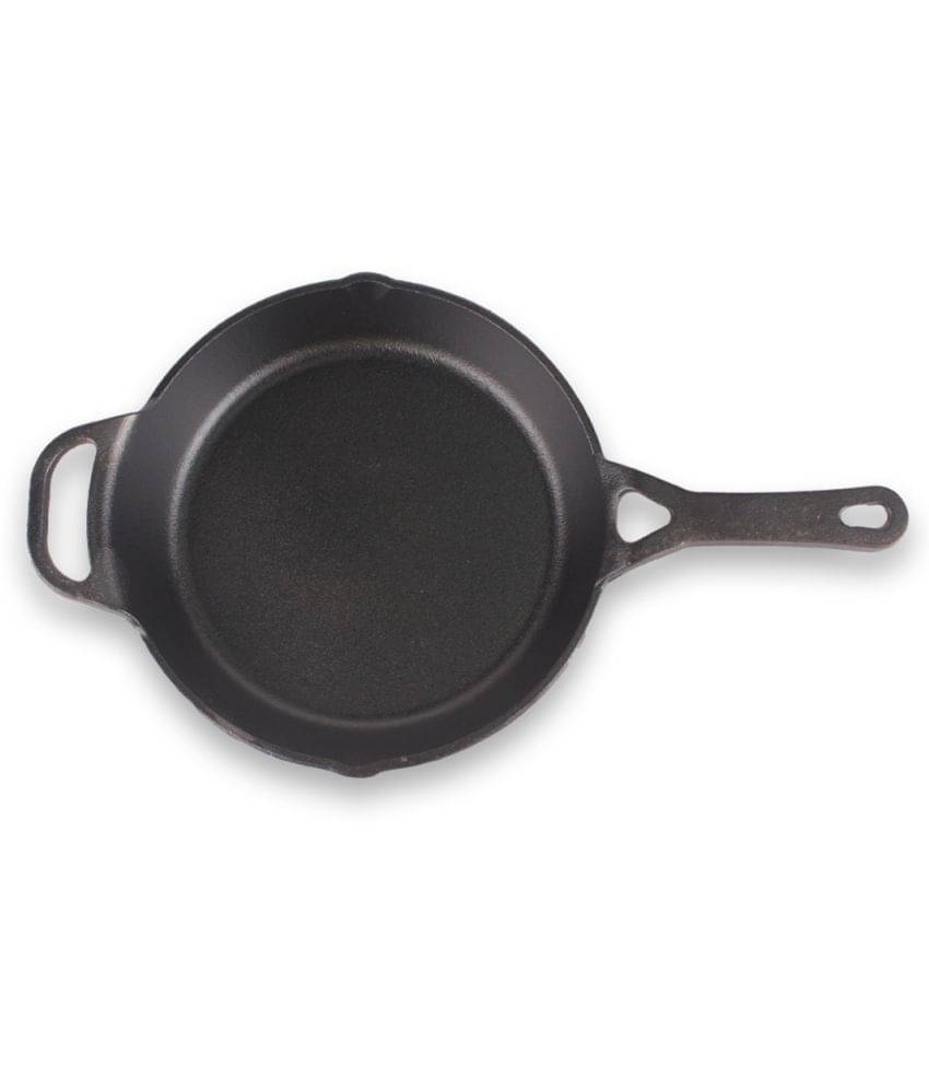     			The Indus Valley - Long handle skillet Cast Iron No Coating Fry Pan 1800 ml ( Pack of 1 )