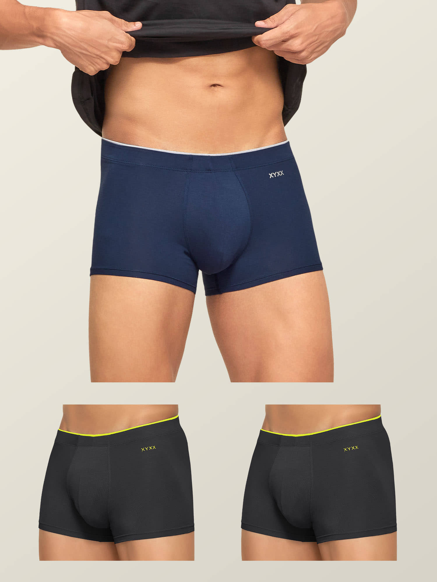 XYXX Pack of 3 Modal Trunks For Men's ( Multicolor )
