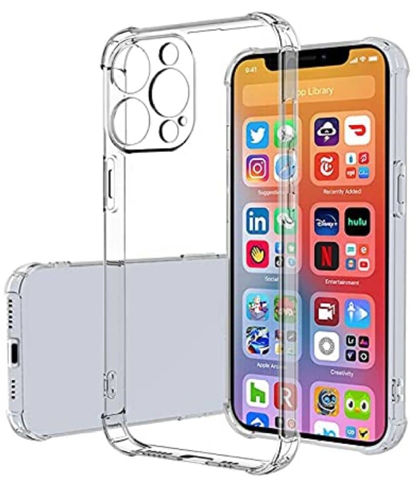ZAMN - Transparent Silicon Silicon Soft cases Compatible For iPhone 13 Pro Max ( Pack of 1 )