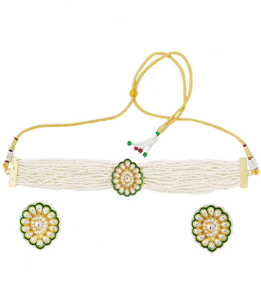     			gilher - Golden Pearls Necklace Set ( Pack of 1 )