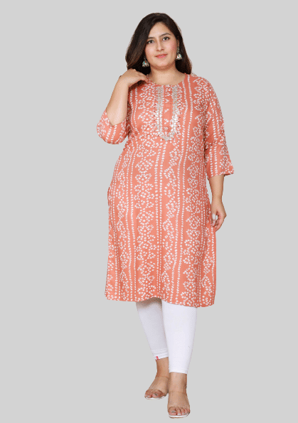 miravan - Peach Rayon Women's Straight Kurti ( Pack of 1 ) - Kurtis, Tunics | Buy online on ZillyBuy