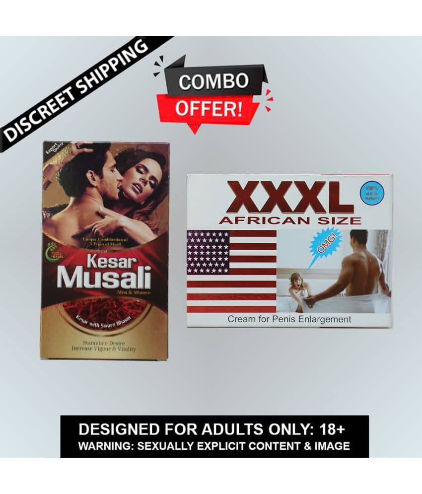ombo of Dr. Chopra Kesar Musali Ayurvedic Capsule (for Men & Women) &  XXXL African Size Penis Enlargement CREAM By KaamYog