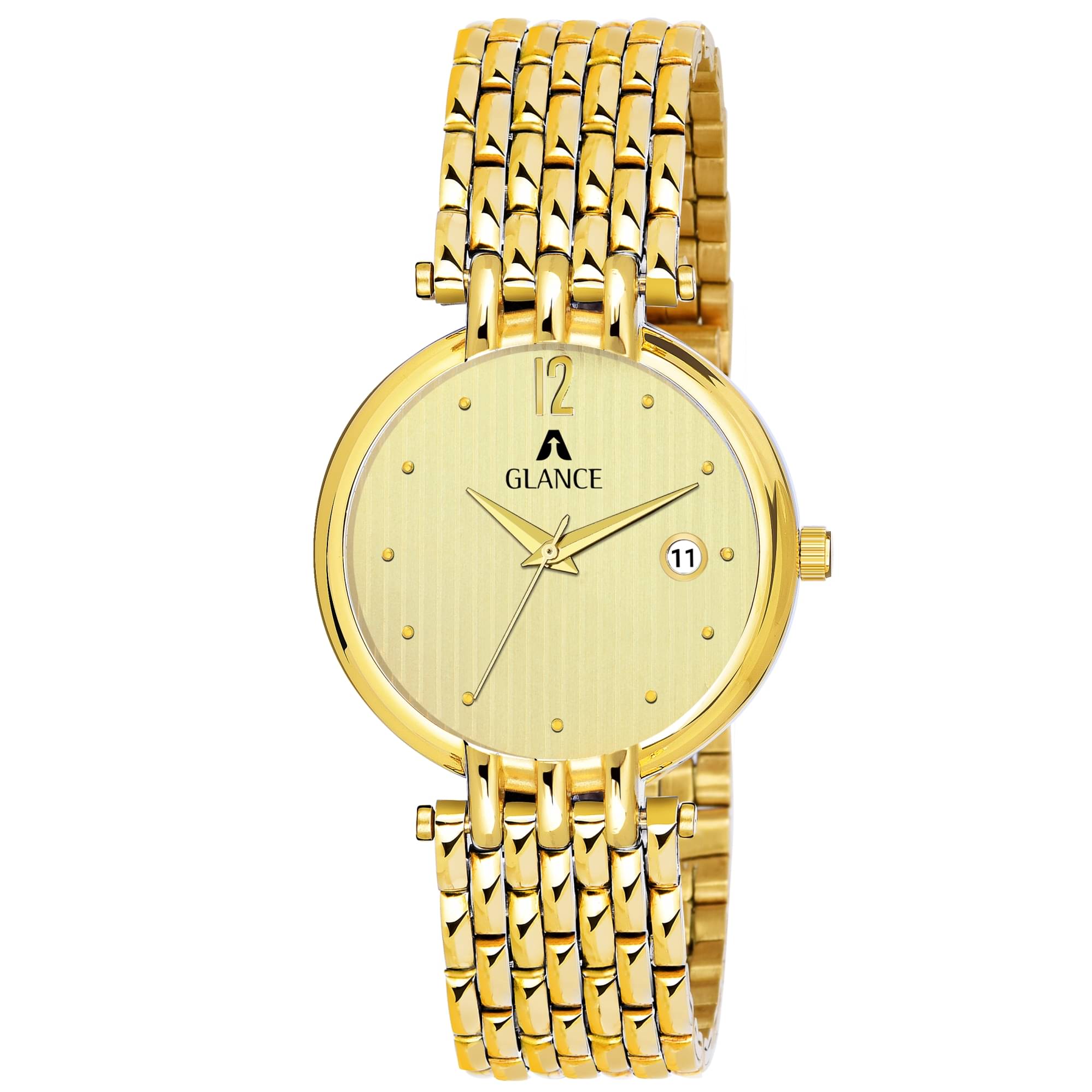     			Aglance - Gold Metal Analog Men's Watch