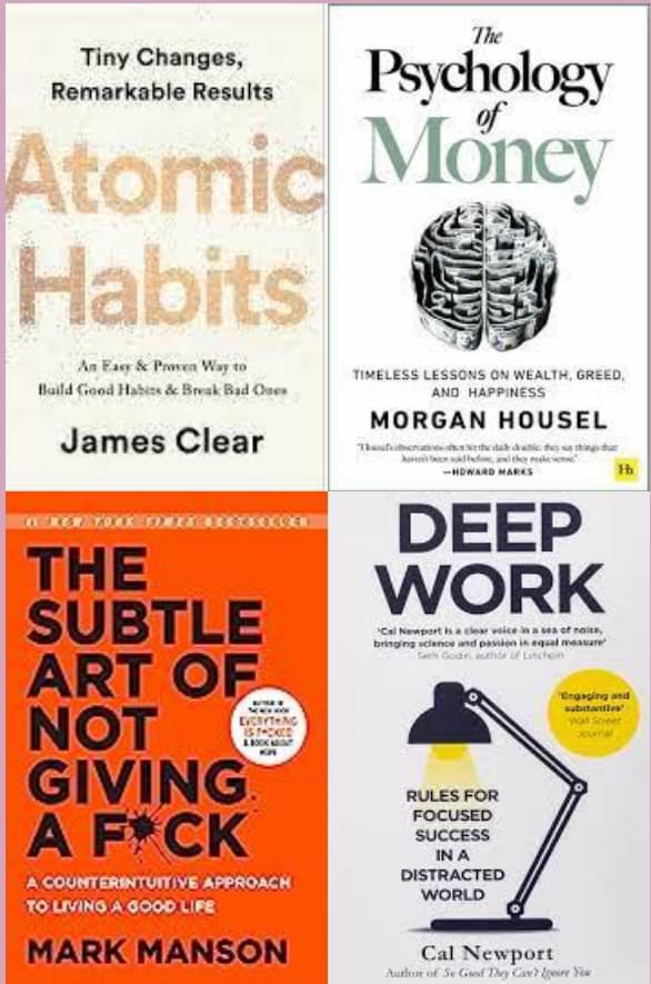     			AtomicHabits +The Psychology of Money + The Subtle Art + Deep Work