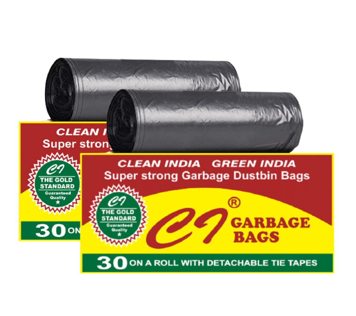 Ci - Black Virgin Plastic Dustbin and Garbage bags