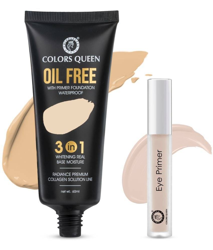     			Colors Queen 3 in 1 Oil Free and Waterproof Foundation (04) With Eye Primer (Combo2)