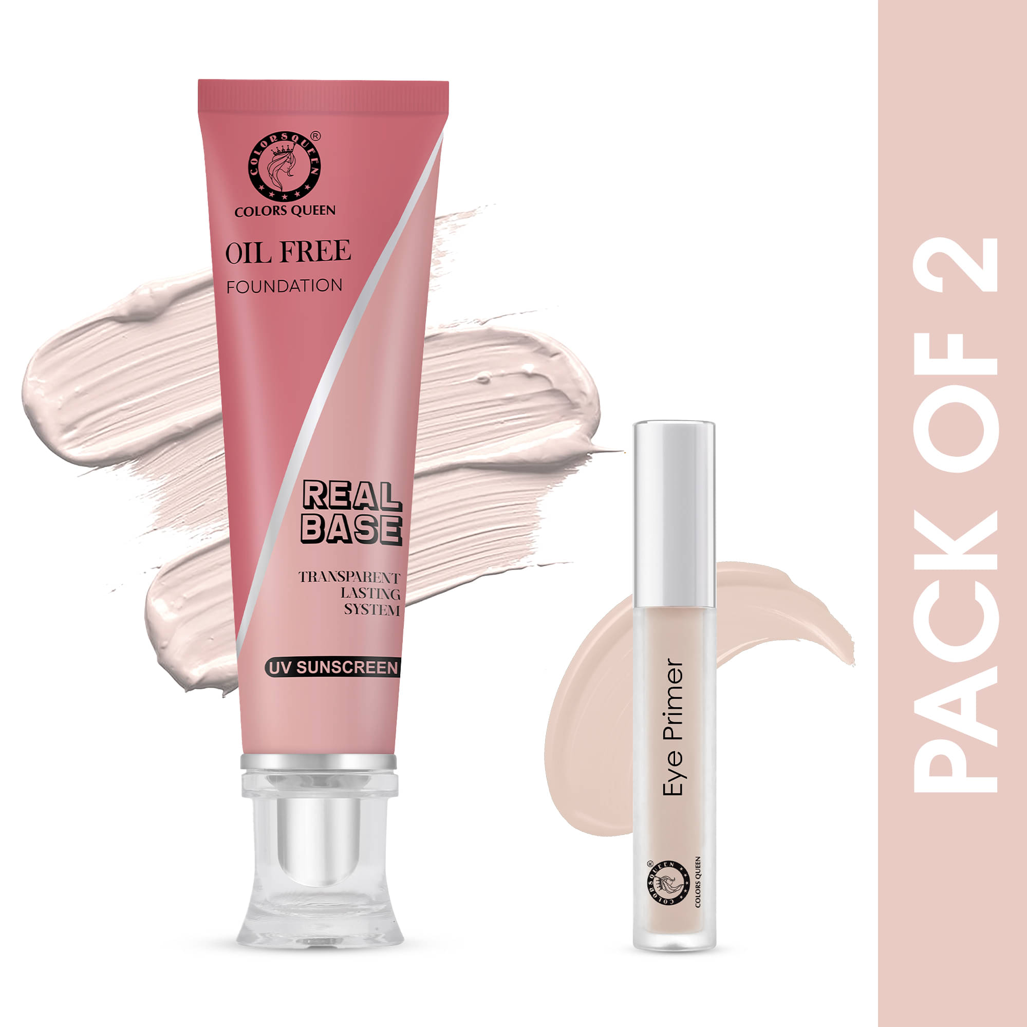     			Colors Queen Real Base Oil Free Waterproof Foundation Matte Finish Foundation with Color Corrector