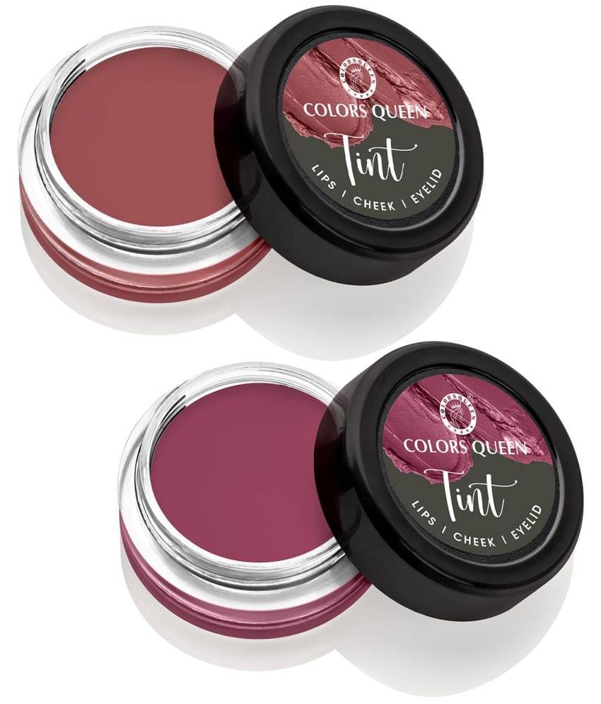     			Colors Queen Tint for Cheeks and Lips Matte Lip and Eyelids 8g, (Combo of 2)