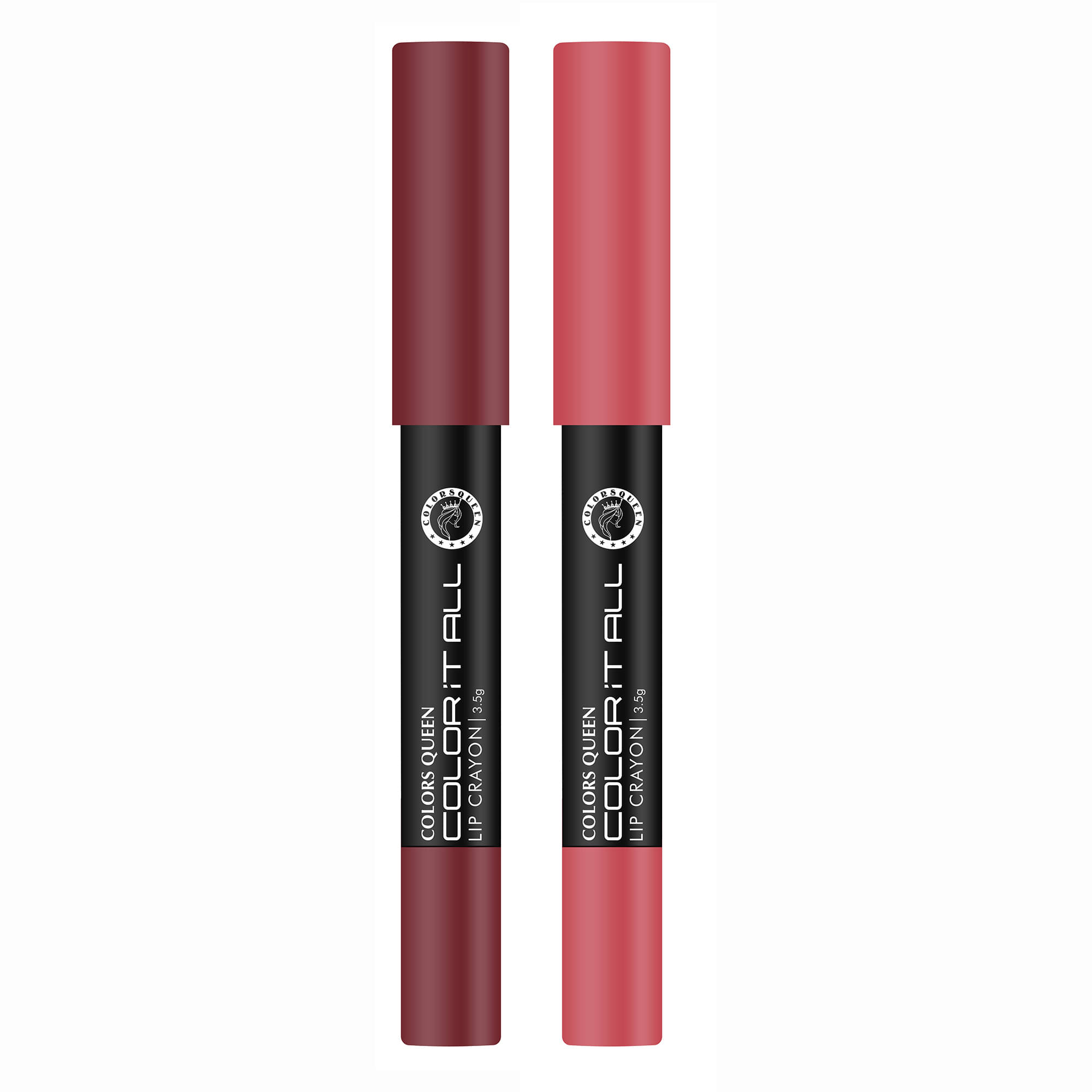     			Colors Queen Color It All Non Transfer Matte Lip Crayon 3.5g, Combo of 2