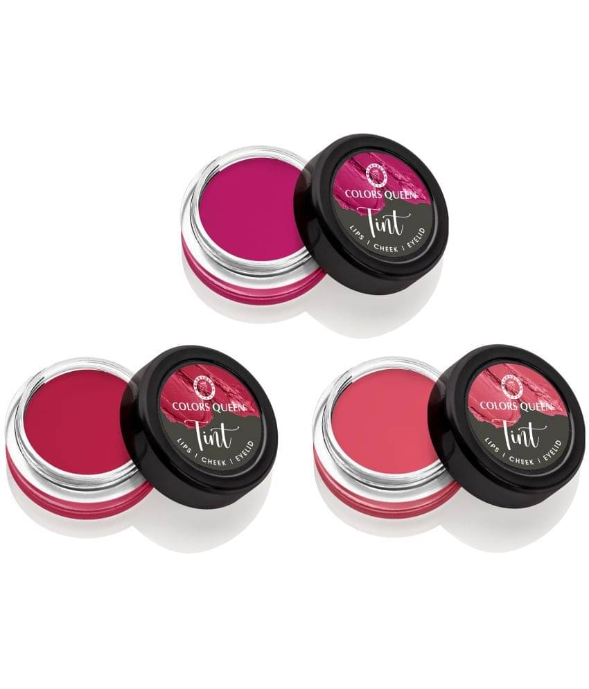     			Colors Queen Tint for Cheeks and Lips Matte Lip and Eyelids 8g, (Combo of 3)