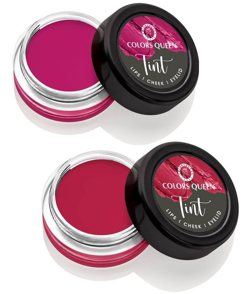     			Colors Queen Tint for Cheeks and Lips Matte Lip and Eyelids 8g, (Combo of 2)