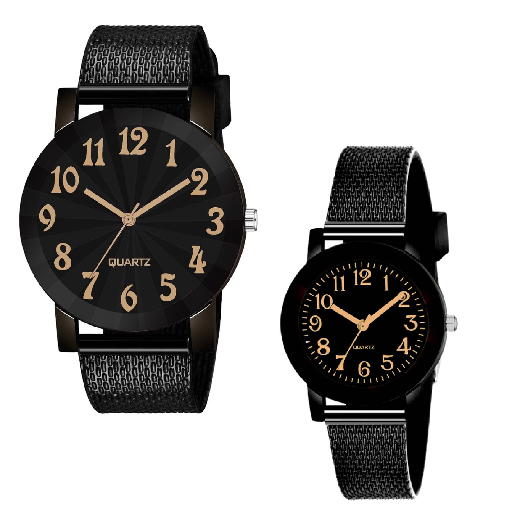     			Cosmic - Black Resin Analog Couple's Watch