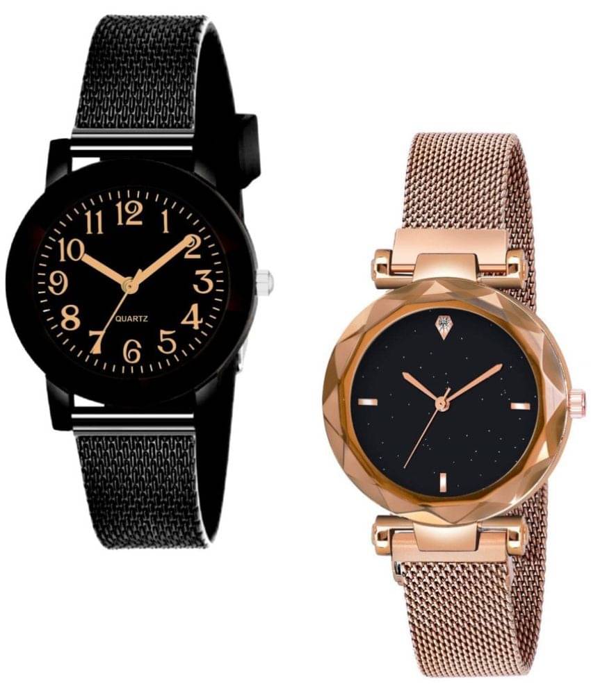     			Cosmic - Multicolor Metal Analog Couple's Watch