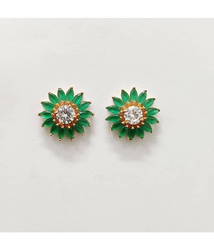 Jewels Corner - Green Stud Earrings ( Pack of 1 ) - Earrings | Buy online on ZillyBuy