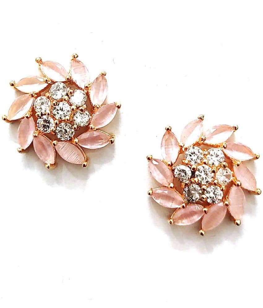 Jewels Corner - Pink Stud Earrings ( Pack of 1 ) - Earrings | Buy online on ZillyBuy