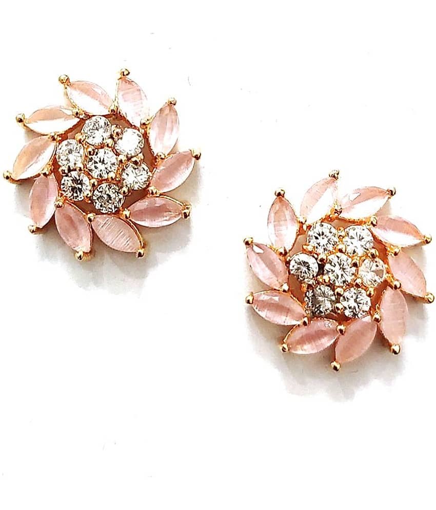 Jewels Corner - Pink Stud Earrings ( Pack of 1 ) - Earrings | Buy online on ZillyBuy